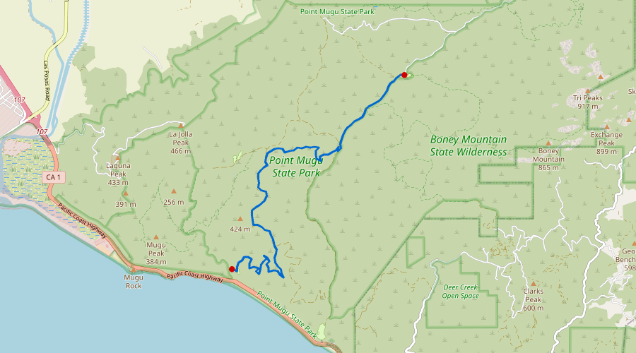 Map: Segment 1: Ray Miller TH to Danielson Ranch