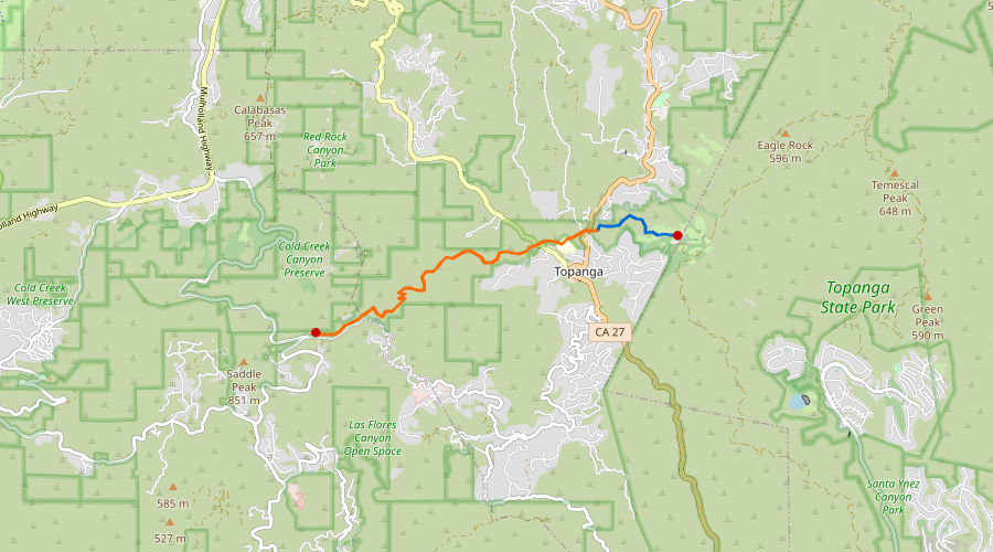 Map: Segment 7: Saddle Peak to Trippet Ranch